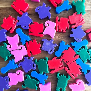 WONDERLAND&#39;S WAR 3D Deluxe Meeples & stickers/decals upgrade kit - vinyl Meeple Unofficial Product