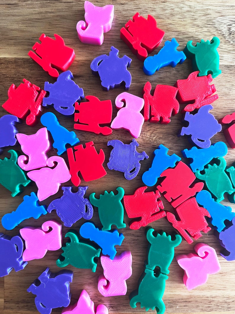 WONDERLAND'S WAR 3D Deluxe Meeples & stickers/decals upgrade kit vinyl Meeple Unofficial Product Wond-War Meeples