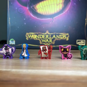 WONDERLAND'S WAR 3D Deluxe Meeples & stickers/decals upgrade kit vinyl Meeple Unofficial Product image 3