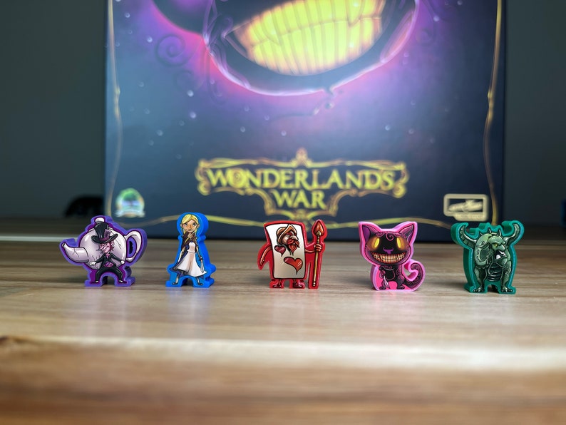 WONDERLAND'S WAR 3D Deluxe Meeples & stickers/decals upgrade kit vinyl Meeple Unofficial Product image 3