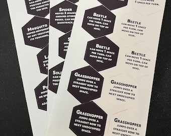 HIVE Carbon/ HIVE Pocket / HIVE Regular  (including Ladybug, Mosquito, Pillbug Expansions!) - Unofficial Meeple Stickers/Decals Upgrade Kit