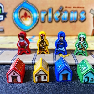 ORLEANS - matte vinyl Meeple Sticker Upgrade kit  + 5th Player Expansion (Unofficial Product)