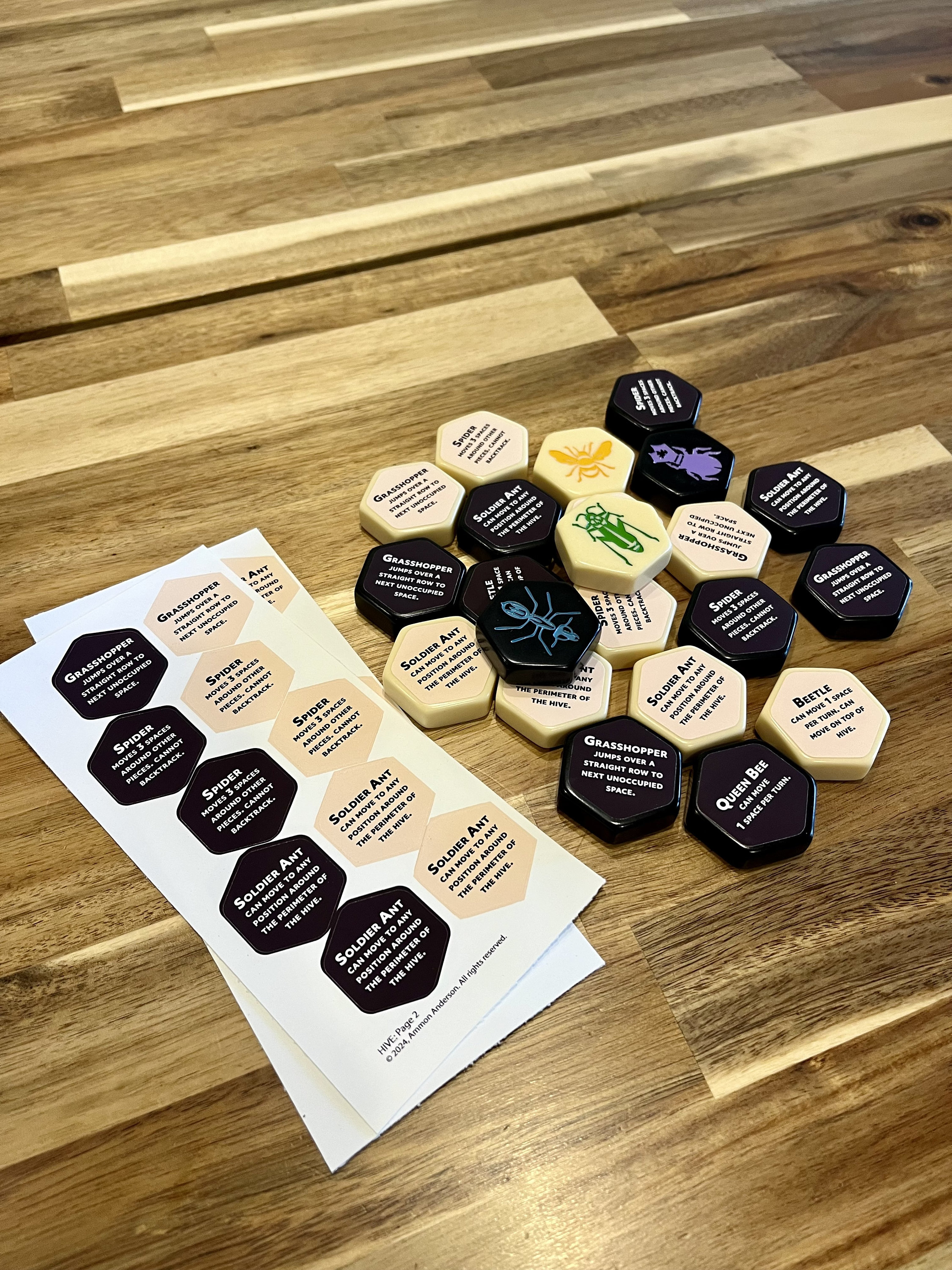 HIVE / HIVE Pocket / HIVE Carbon (including Ladybug, Mosquito, Pillbug Expansions!) - Unofficial Meeple Stickers/Decals Upgrade Kit