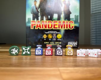 PANDEMIC + On the Brink Expansion - Meeple stickers/decals upgrade kit - matte vinyl - Unofficial Product