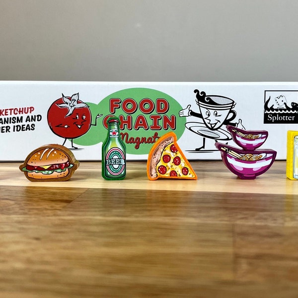 FOOD CHAIN MAGNATE: Ketchup Erweiterung (nur) - Meeple Aufkleber / Aufkleber Upgrade Kit - mattes Vinyl Meeple Inoffizielles Produkt