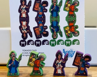 TOKAIDO DUO deluxe Meeple stickers/decals upgrade kit - matte vinyl Meeple Unofficial Product