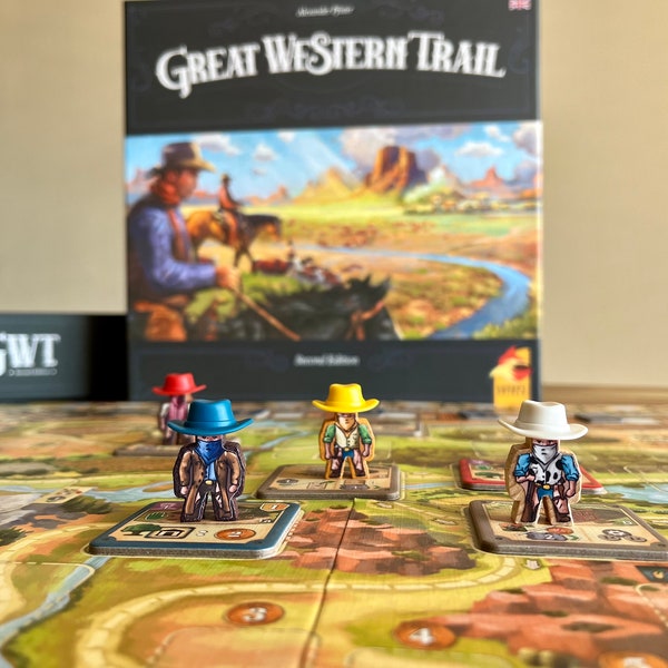 GREAT WESTERN TRAIL - Kit de atualização de adesivos Meeple de vinil fosco 2ª edição - Produto não oficial
