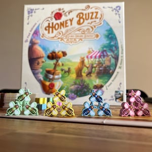 HONEY BUZZ - Matowy winylowy zestaw naklejek/kalkomanii Meeple