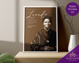 St. Josephine Bakhita Quote Art - Catholic Wall Decor (Digital Download)