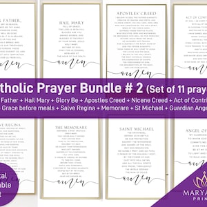 Catholic Prayers Bundle, Common Catholic Prayers, Basic Catholic Prayers, Printable Catholic Prayers, Our Father, Hail Mary, Glory be
