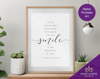 St. Teresa of Calcutta Quote Printable: Catholic Wall Art (Digital Download)