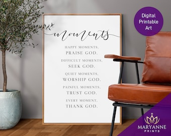 Christian Printable Wall Art: Praise God Scripture (Digital Download)