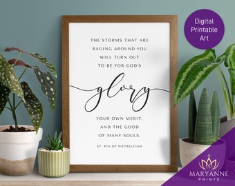 St Padre Pio Quote: Catholic Wall Art Printable (Digital Download)