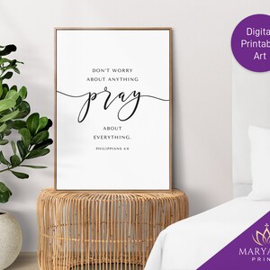 Printable Bible Verses for Framing, Philippians 4:6 Bible Verse Wall ...