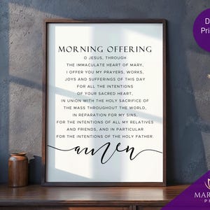 Morning Offering Prayer - Catholic Wall Art Printable (Digital Download)
