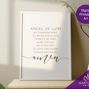 Guardian Angel Prayer, Angel of God, Catholic Prayer, Catholic Wall Art, Catholic Printable, Catholic Art, Catholic Gifts