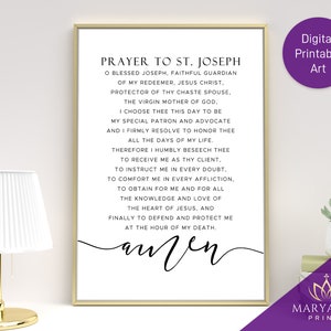 St. Joseph Prayer - Catholic Wall Art Printable (Digital Download)