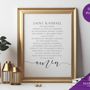 St Raphael Prayer Printable: Catholic Wall Art (Digital Download)