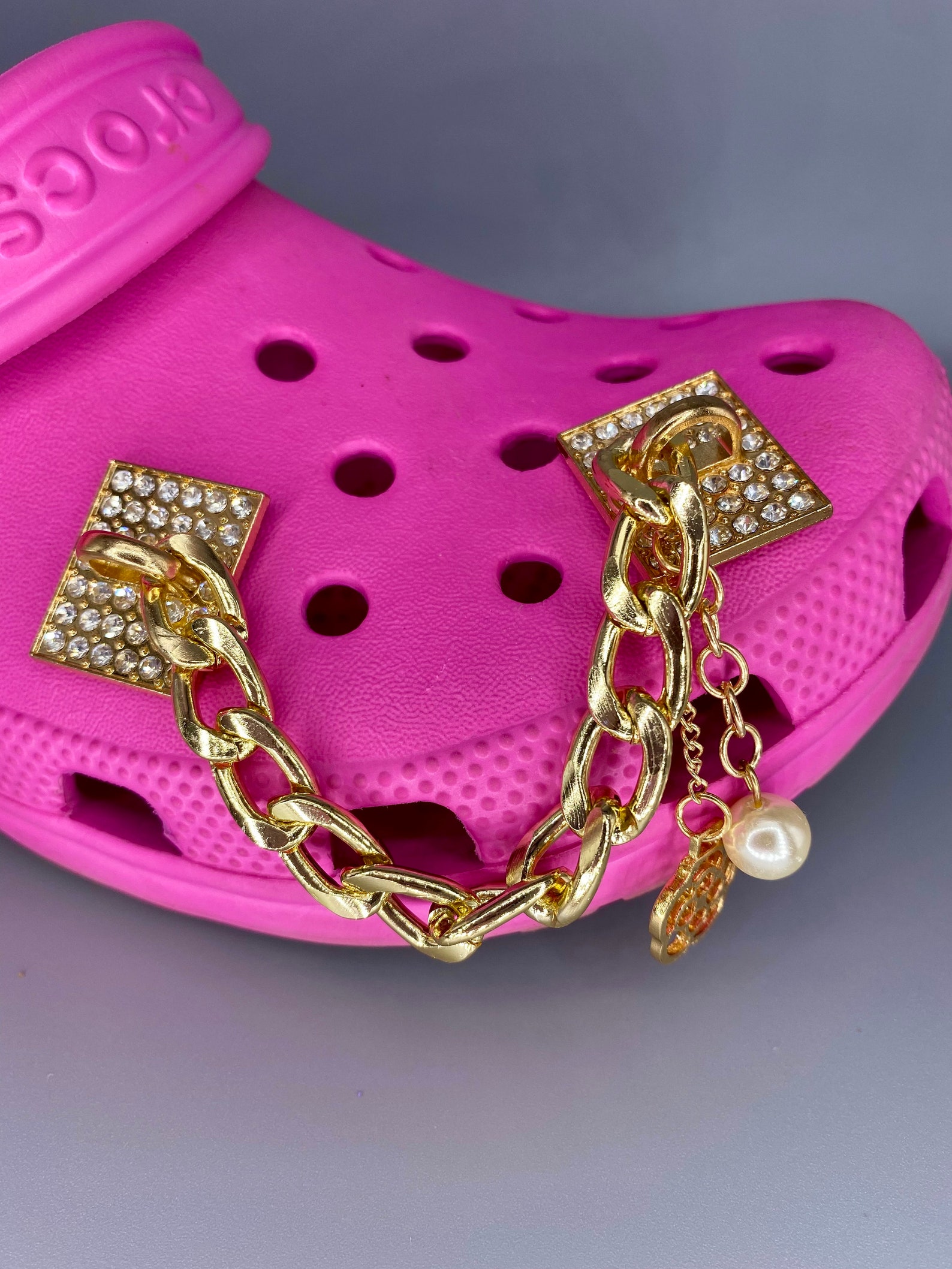 Let's link Metal croc charm jibbitz chain Etsy