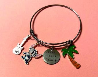Lilo and Stitch, Stitch Charm Bracelet, Stitch Jewelry, Stitch Charm Jewelry, Lilo and Stitch Bangle Bracelet.