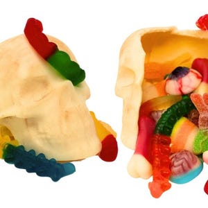 Halloween Candy-Filled Chocolate Skull