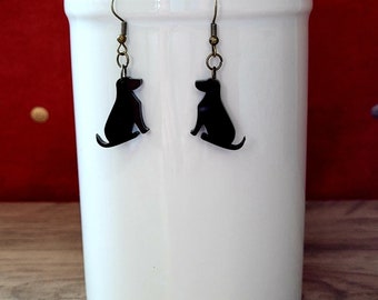 black lab earrings