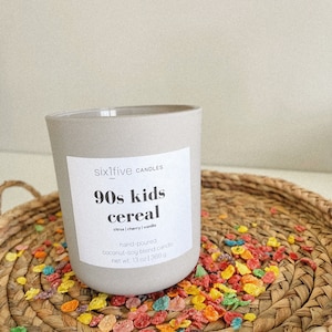 90s Kids Cereal Candle | Coconut Soy Wax Candle | Handmade Candle | Cereal Candle | Fruit Loops/Fruity Pebbles Candle