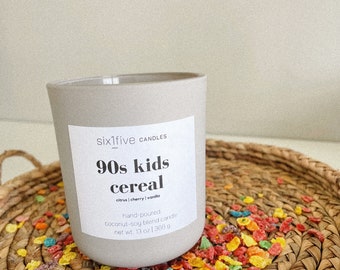 90s Kids Cereal Candle | Coconut Soy Wax Candle | Handmade Candle | Cereal Candle | Fruit Loops/Fruity Pebbles Candle