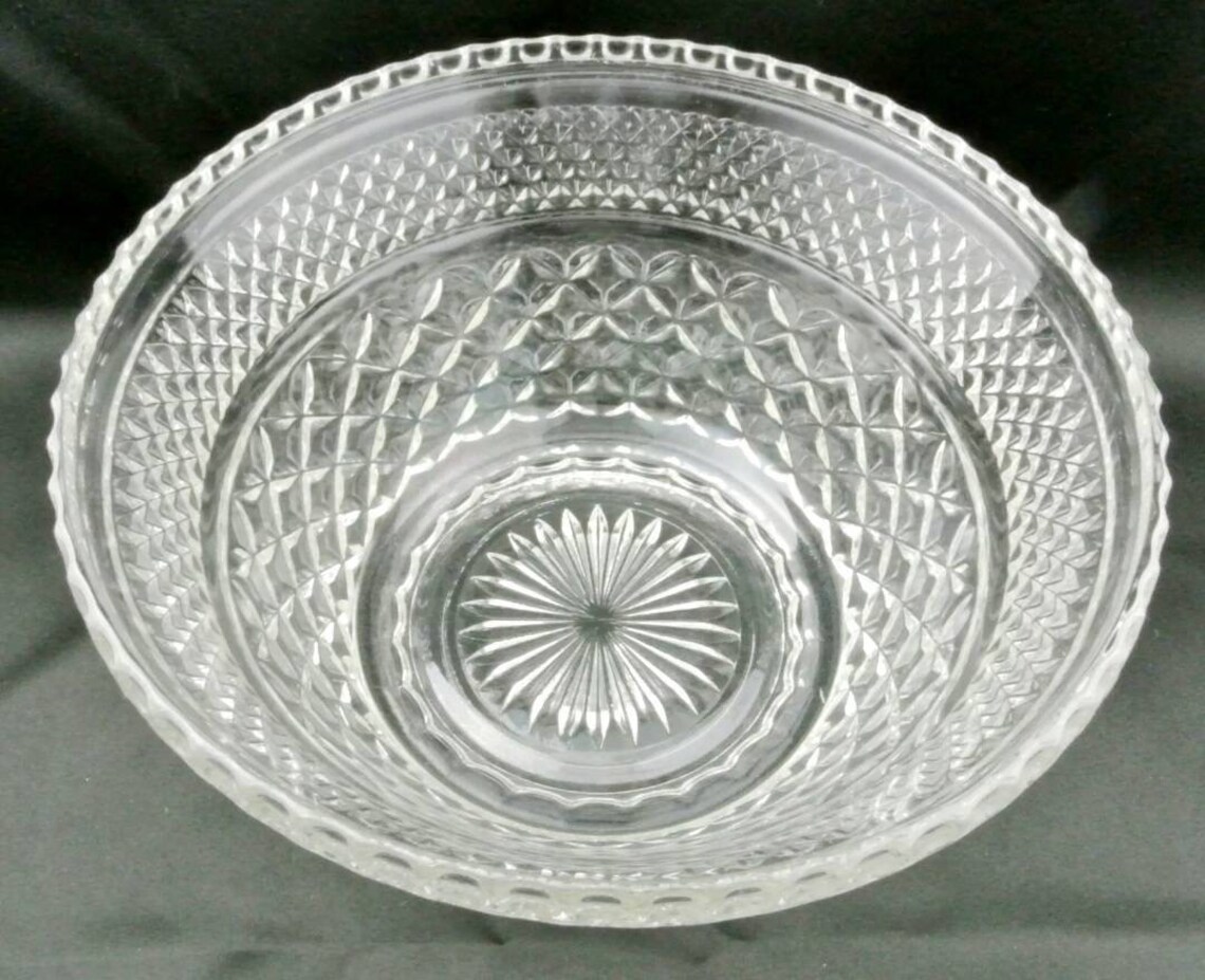 Vintage Anchor Hocking Wexford Clear Salad Bowl Etsy