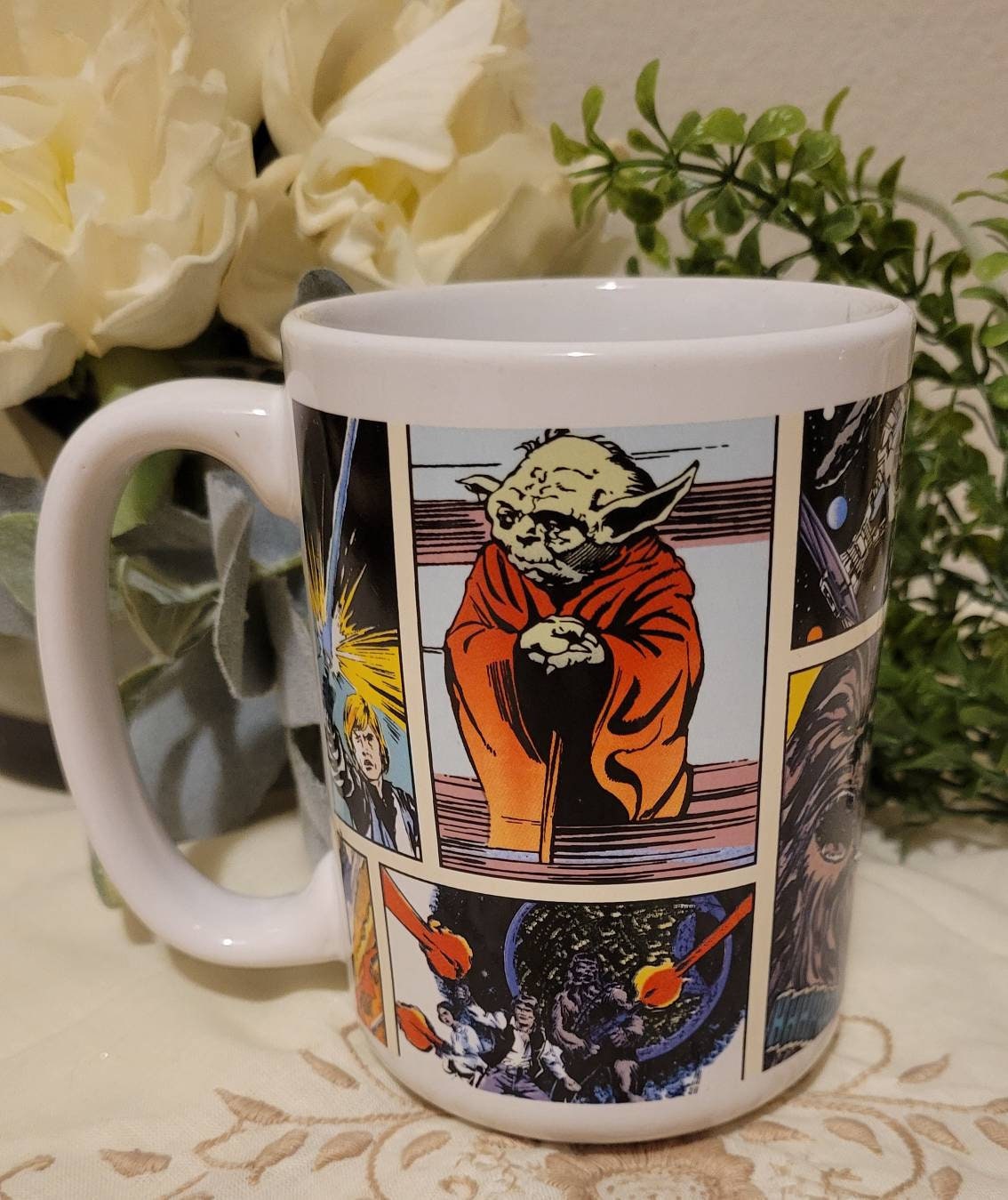 Rare Vintage Star Wars Galerie 16 Oz Coffee Mug Cup Comics Image