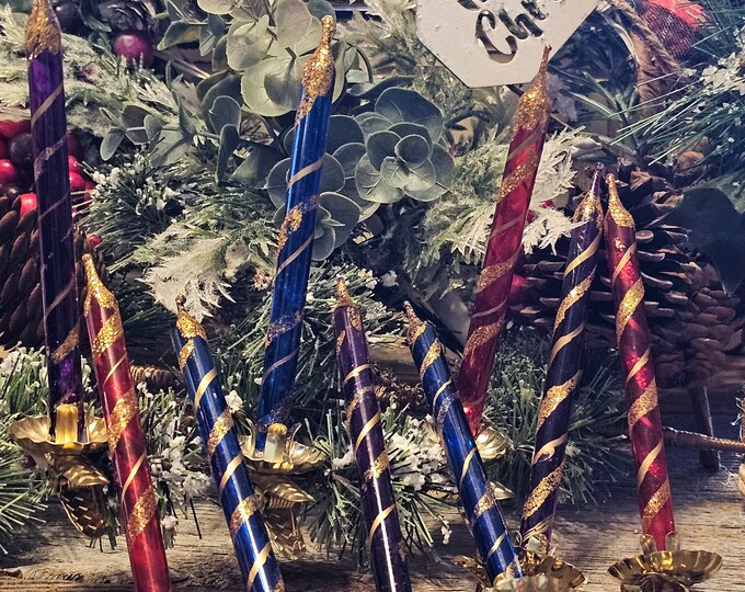 9 Vintage Blown Glass Clipon Candles Christmas Tree Ornaments Etsy