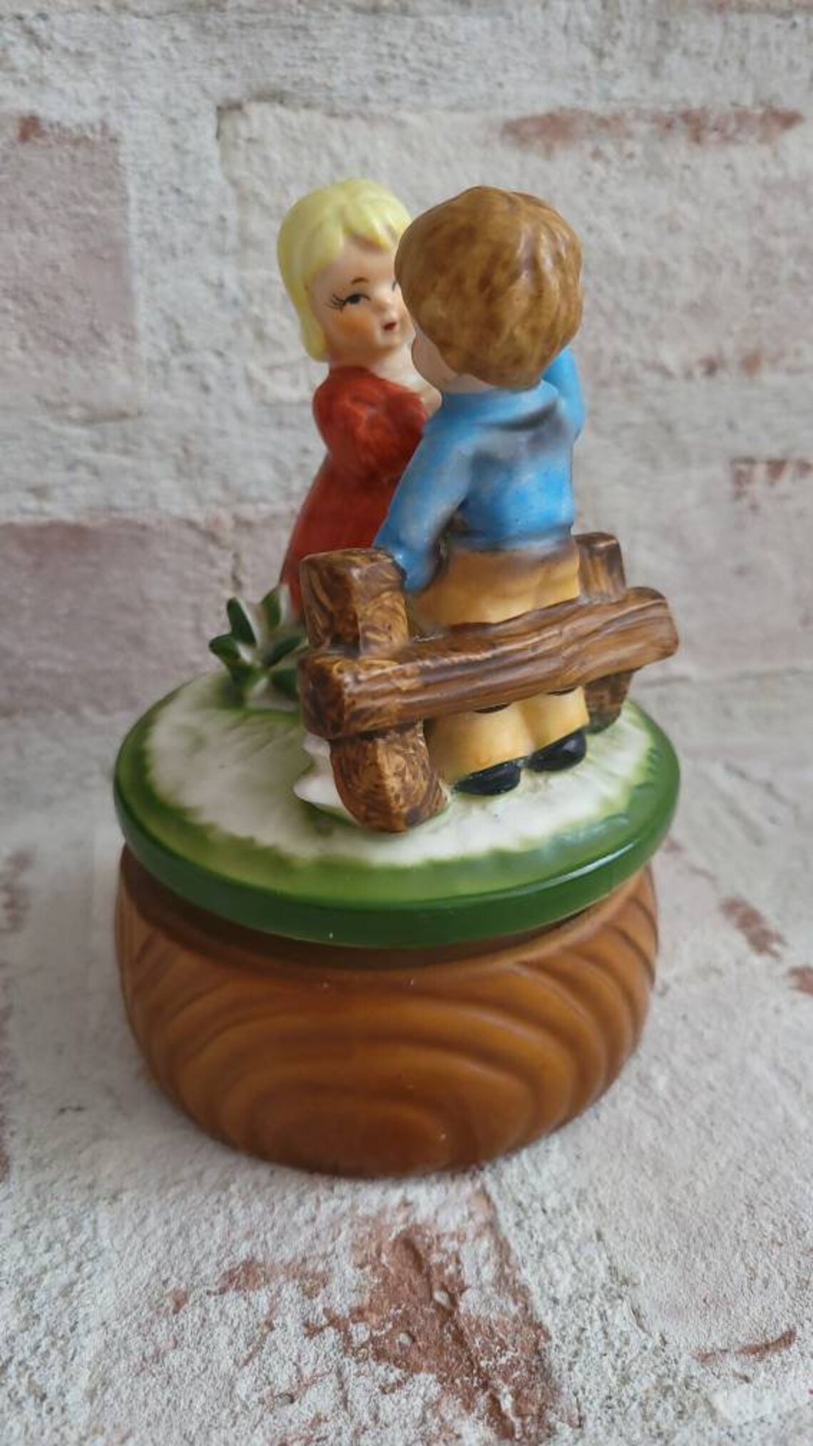 Vintage Musical Figurine Adorable Boy & Girl Etsy