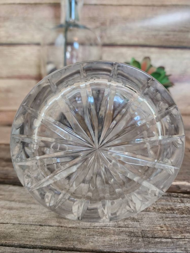 Vintage Cut Glass Biscuit Jar, Lidded Crystal Candy Jar, Crystal Cookie