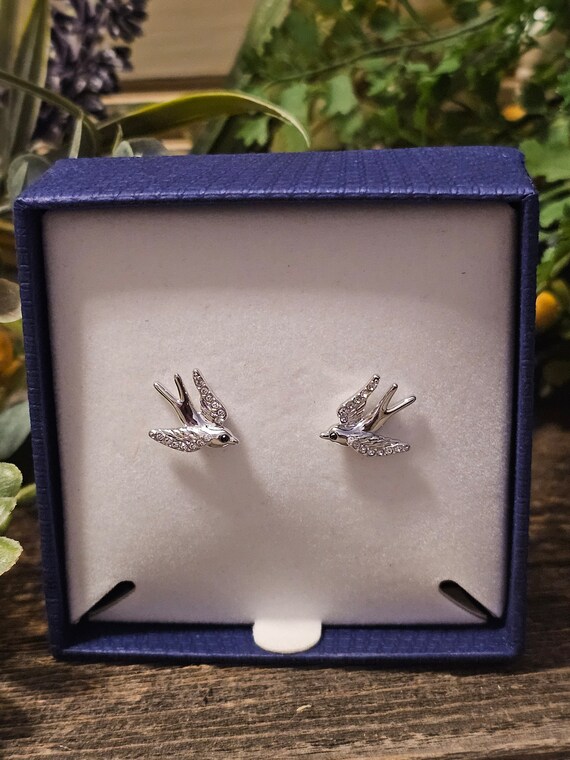 Swarovski Crystal Ladies Rhodium Plated Flying Sw… - image 5