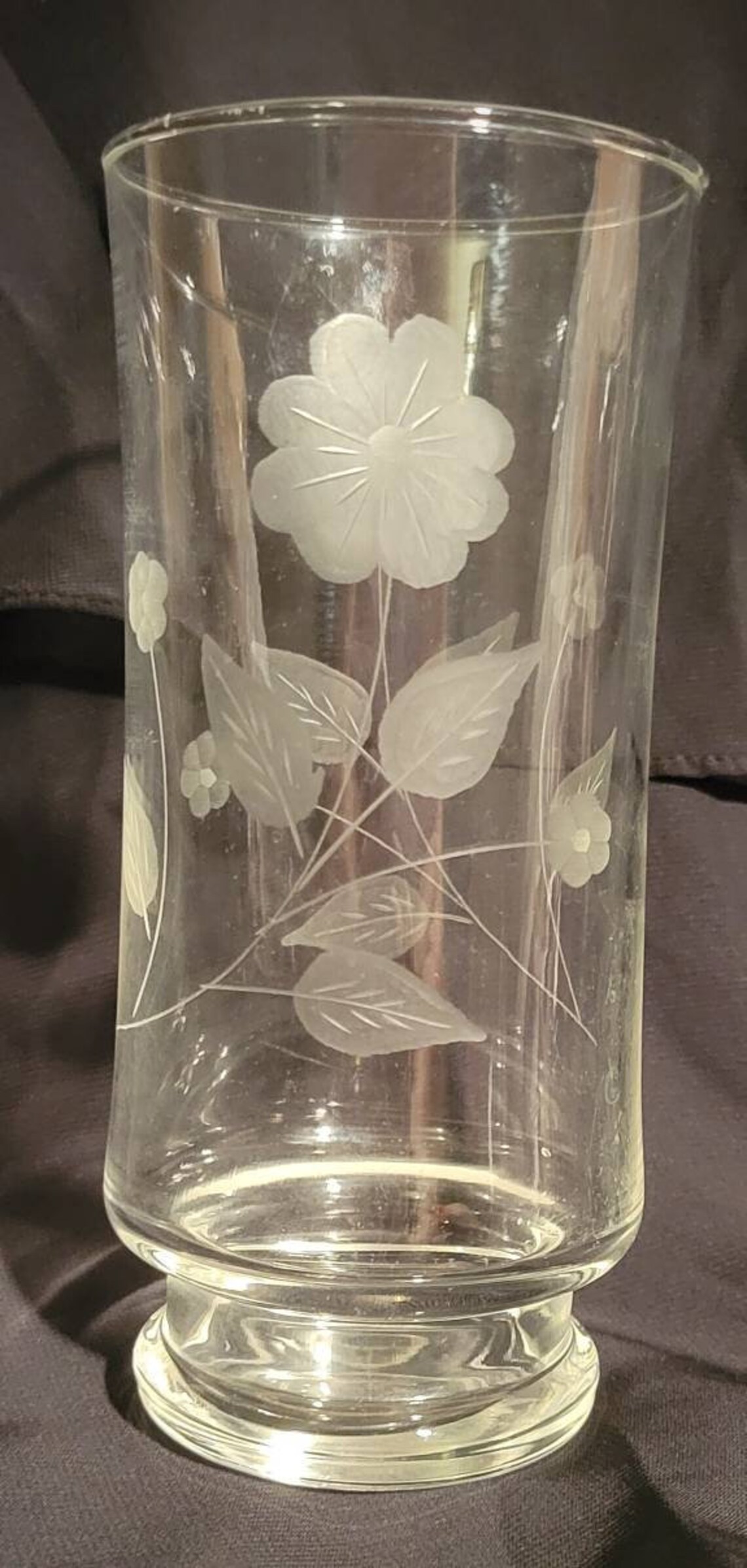 Set of 4 vintage etched drinking glasses Etsy