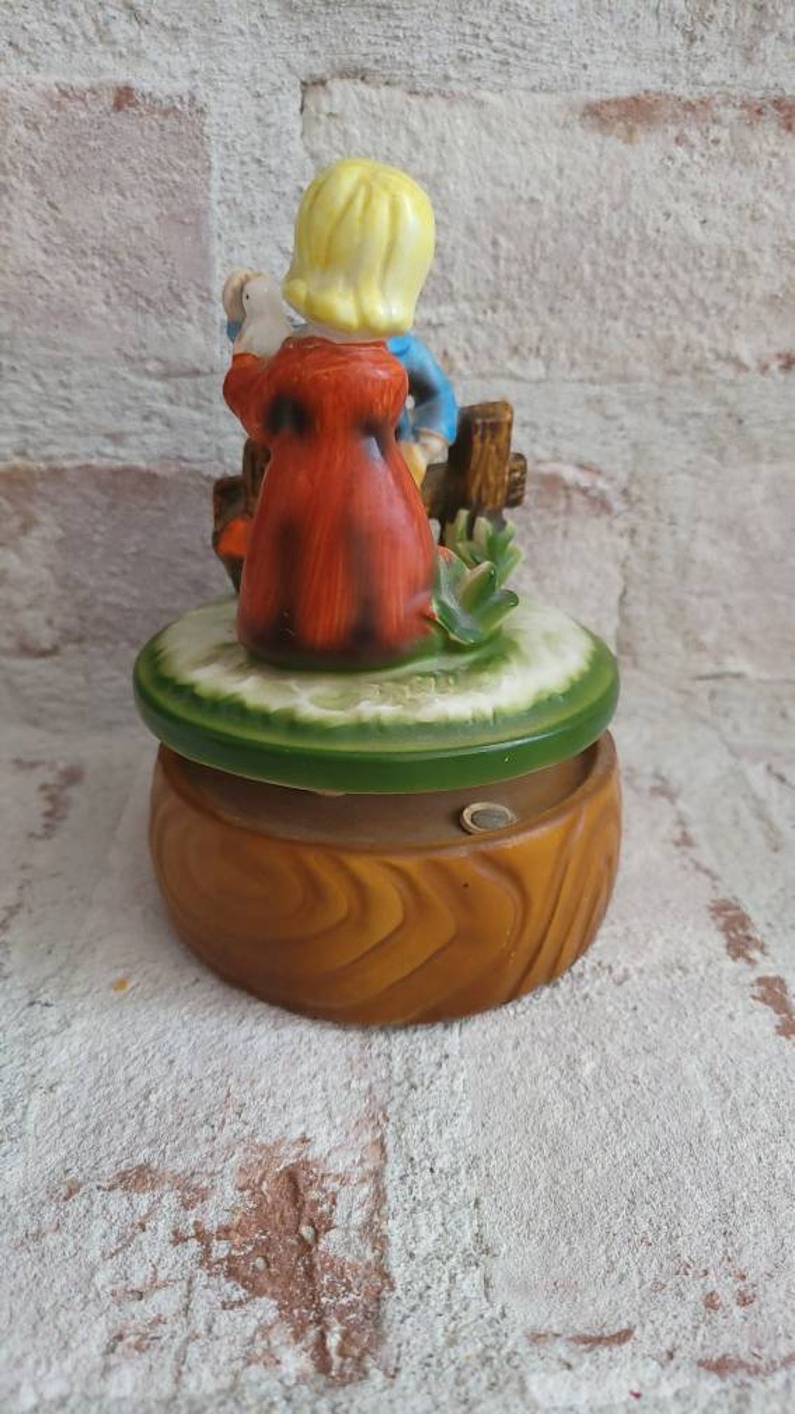 Vintage Musical Figurine Adorable Boy & Girl Etsy