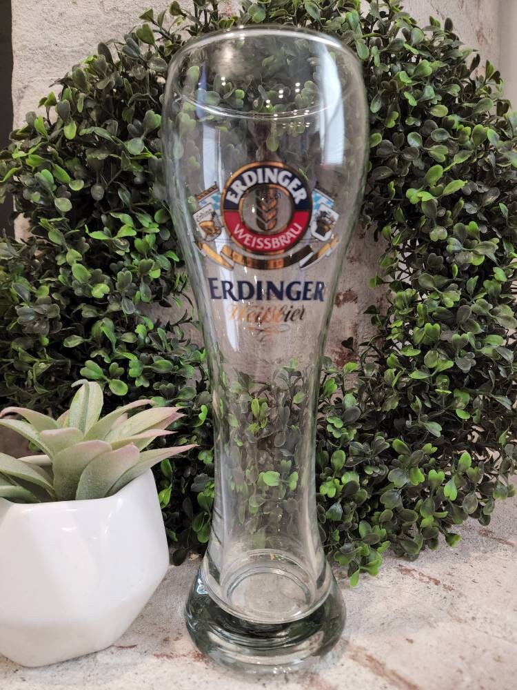 Fathers day gift Vintage ERDINGER Weissbier 0.5 Liter Beer Glass