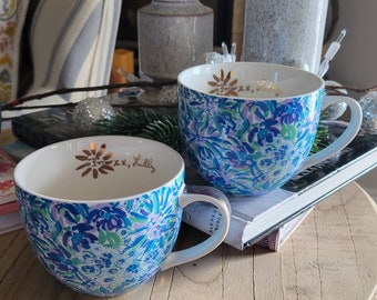 Vintage Lilly Pulitzer Ceramic Mugs Set of 2