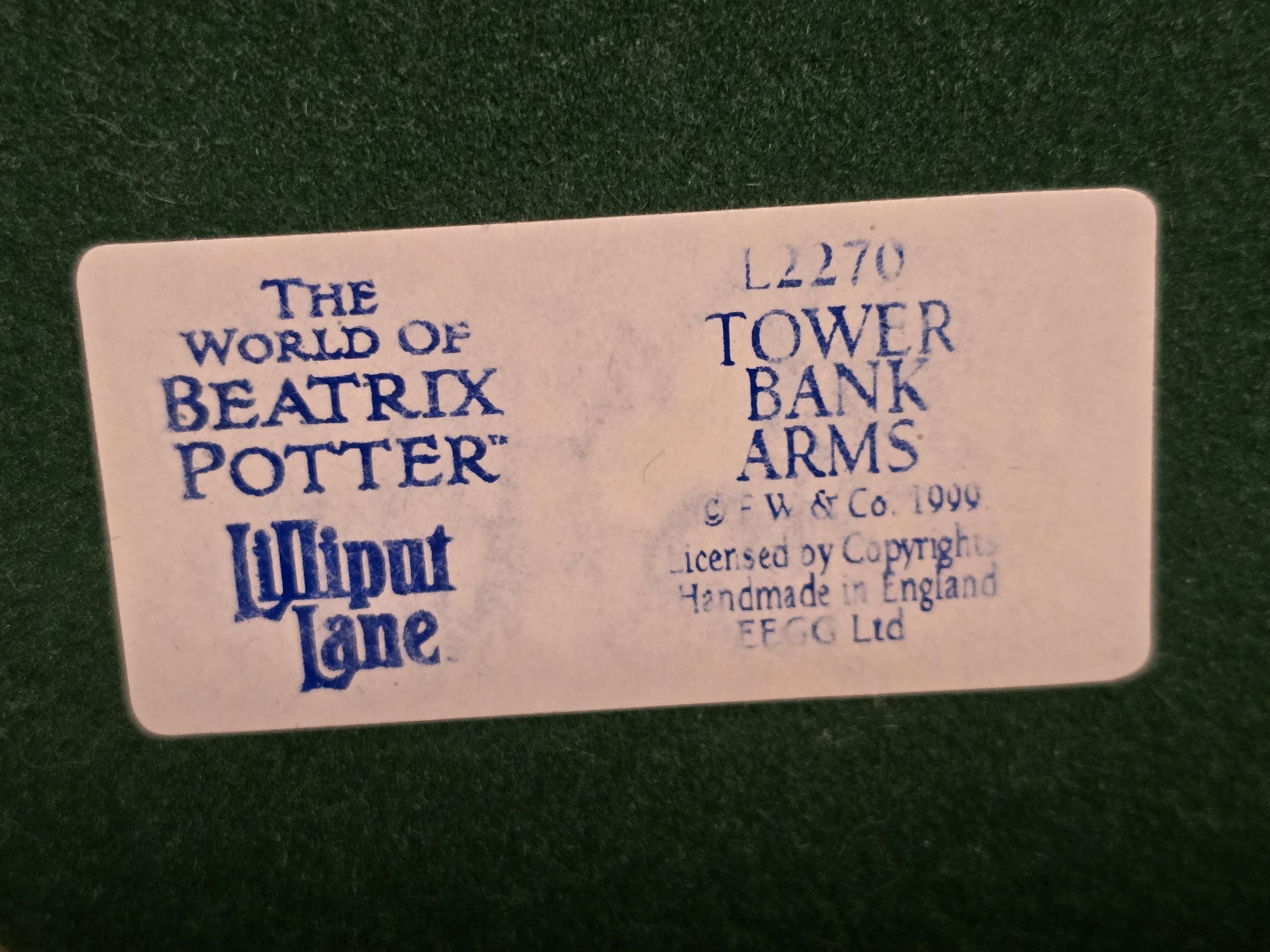 Vintage Lilliput Lane Tower Bank Arms 1999 Beatrix Potter