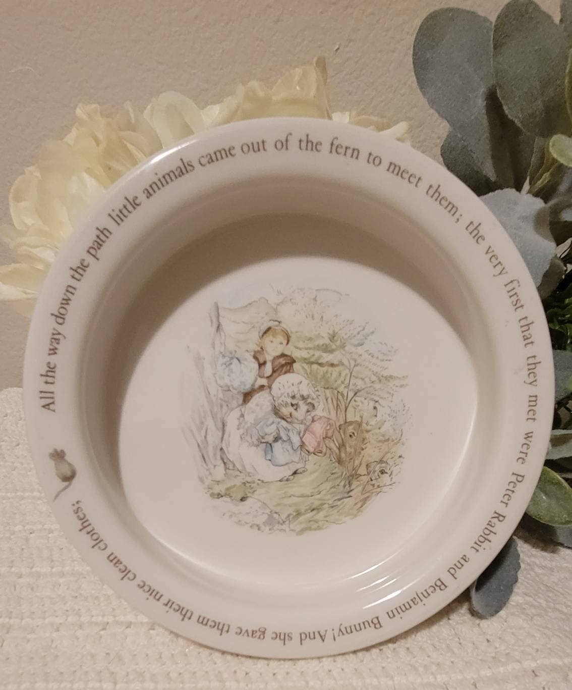 Vintage wedgwood Mrs tiggy winkle by beatrix potter bowl peter 