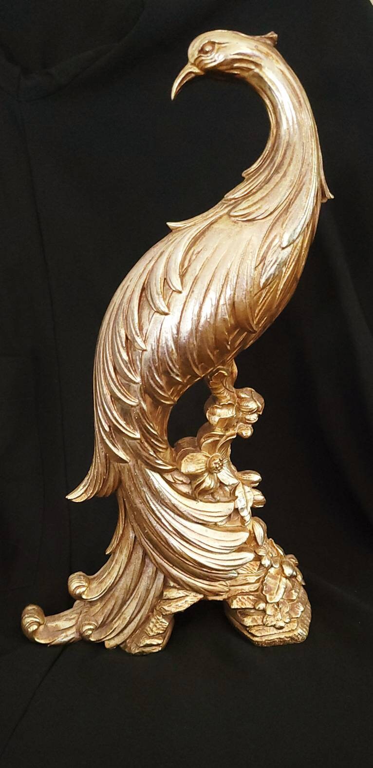 Vintage Gold PEACOCK Figurine Statue Syroco USA Hollywood | Etsy