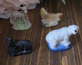Vintage Wade Whimsies Lot of 4 Miniature Figurines