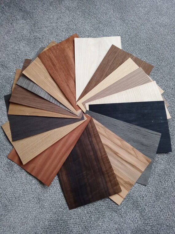 Wood Veneer Sample Packs. Selection of 15 Popular and Tropical Etsy
