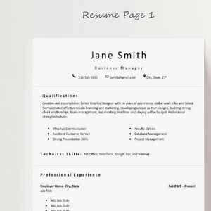 Resume Template Bundle for MS Word and Google Docs- Instant Download, Editable Cover Letter, Thank You Letter, and References