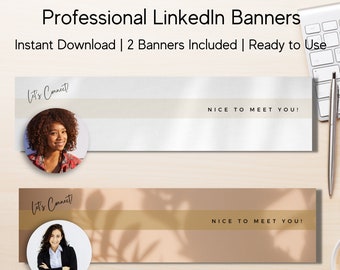 LinkedIn Banner | Instant Download | Professional LinkedIn Banner | Minimalist Profile Background | Banner Bundle | Aesthetic Banner Cover
