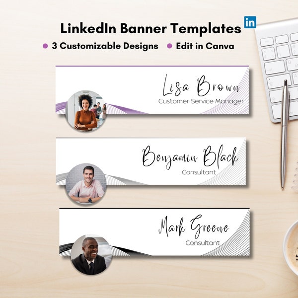 LinkedIn Banner | Instant Download | Professional LinkedIn Banner | Minimalist Profile Background | Banner Bundle | Aesthetic Banner Cover