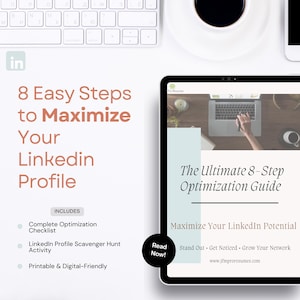 Ultimate 8 Step LinkedIn Optimization Guide| Boost Your Career Profile | Grow Your Network | Instand Download | Profesional Profile | Skills