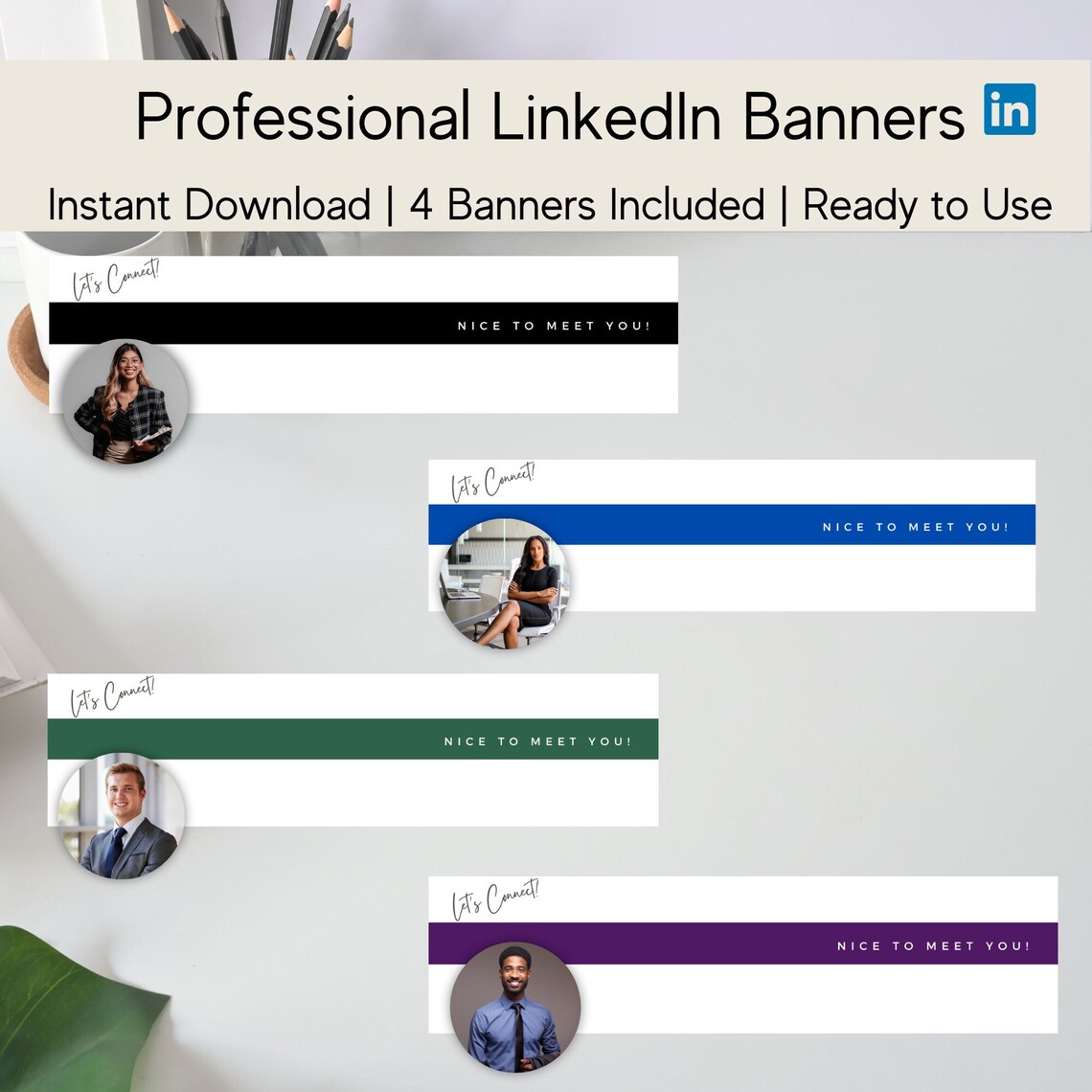 4 Linkedin Banner | Instant Download | Professional Linkedin Banner ...