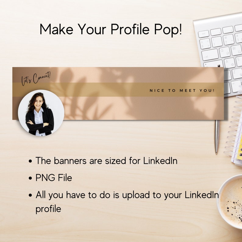 LinkedIn Banner Instant Download Professional LinkedIn Banner Minimalist Profile Background Banner Bundle Aesthetic Banner Cover image 2