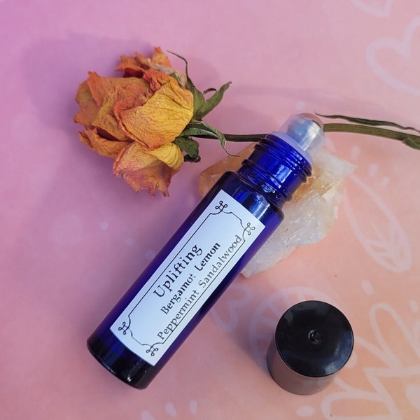 Uplifting, mood boosting essential oil blend || Elevating, focus happy roller ball || Citrus